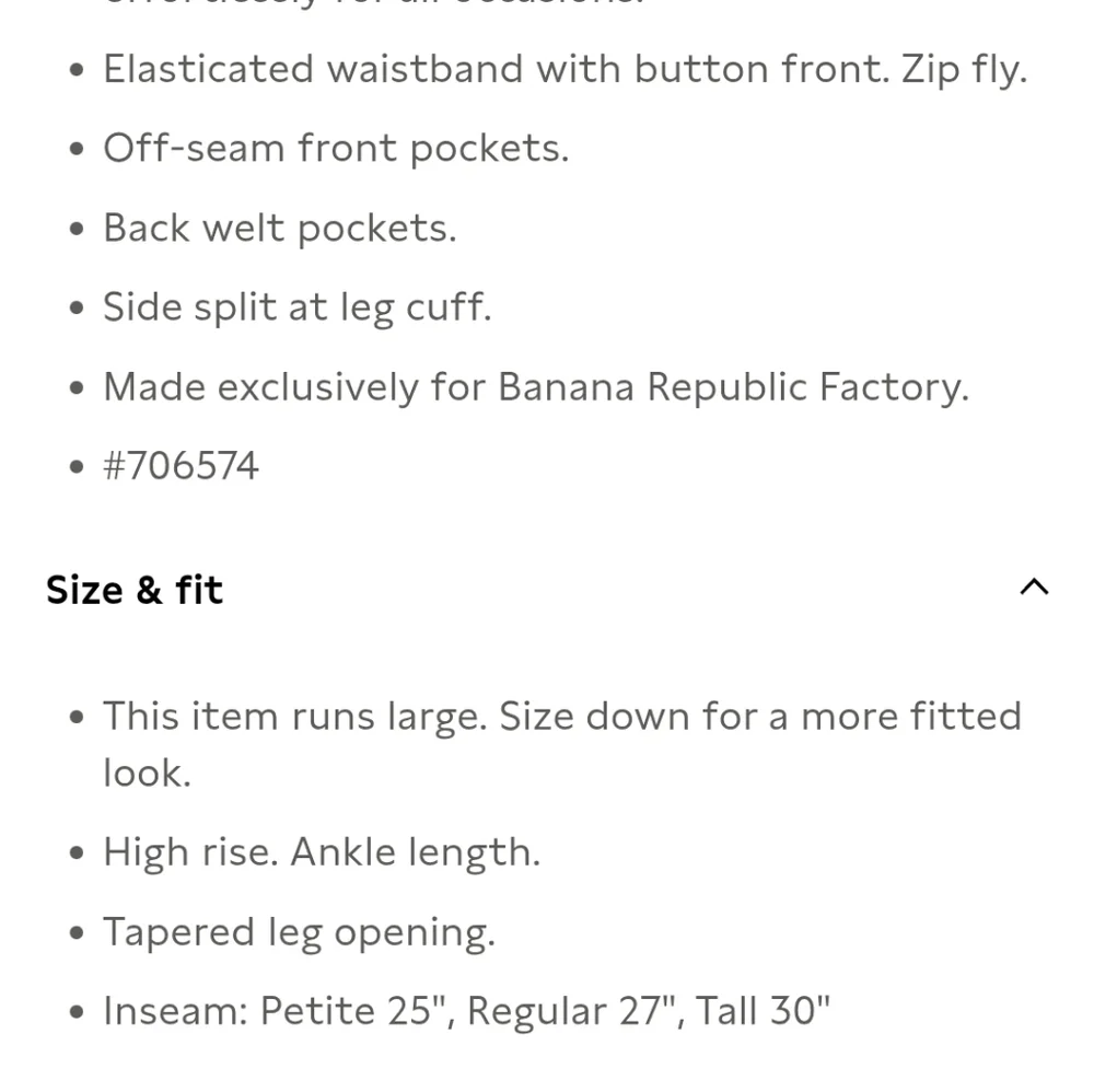 NWT Banana Republic Tapered Linen-Blend Pull-On Pant